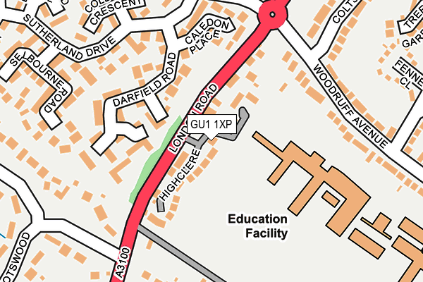 GU1 1XP map - OS OpenMap – Local (Ordnance Survey)