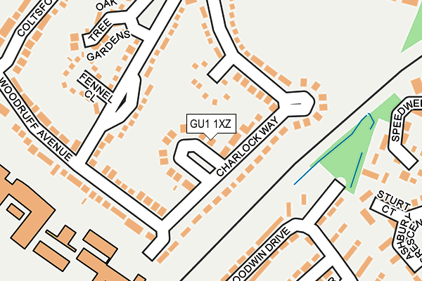 GU1 1XZ map - OS OpenMap – Local (Ordnance Survey)