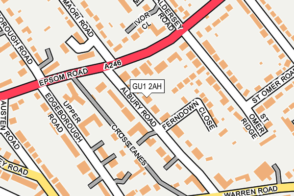 GU1 2AH map - OS OpenMap – Local (Ordnance Survey)