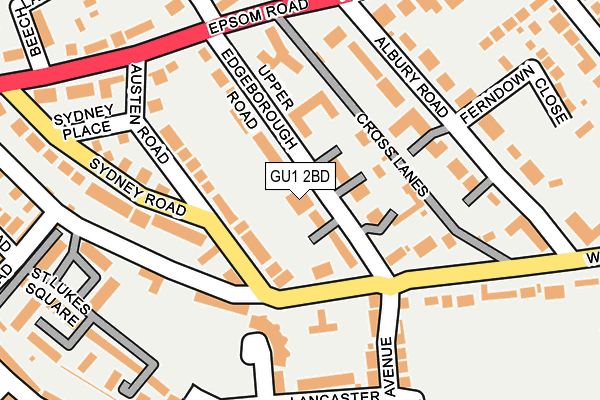 GU1 2BD map - OS OpenMap – Local (Ordnance Survey)