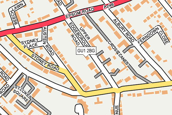 GU1 2BG map - OS OpenMap – Local (Ordnance Survey)