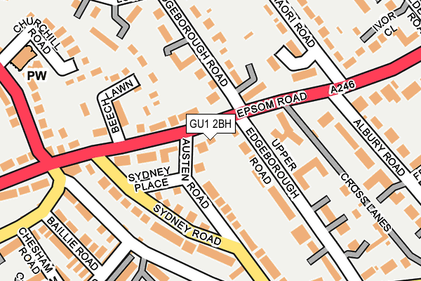 GU1 2BH map - OS OpenMap – Local (Ordnance Survey)