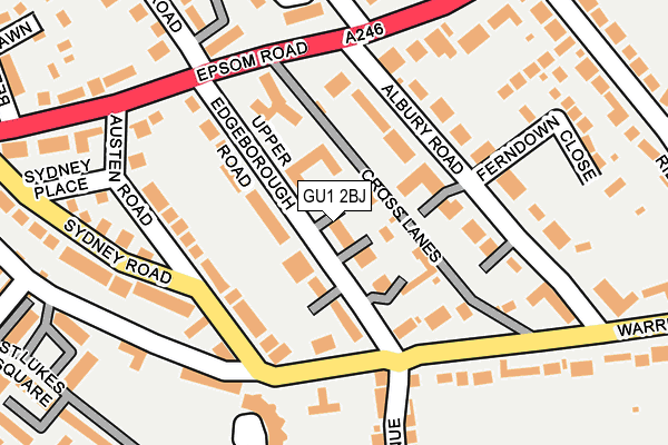 GU1 2BJ map - OS OpenMap – Local (Ordnance Survey)