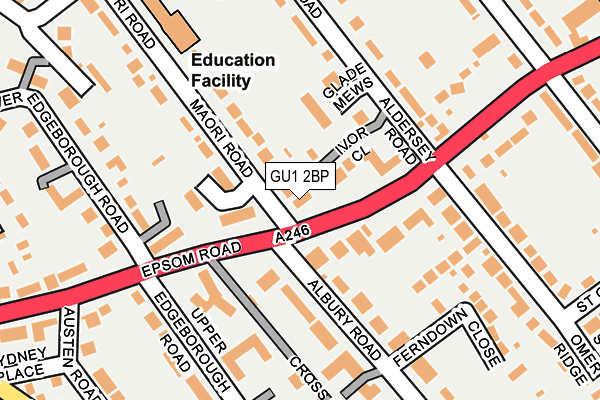 GU1 2BP map - OS OpenMap – Local (Ordnance Survey)