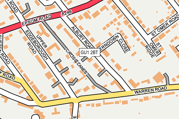 GU1 2BT map - OS OpenMap – Local (Ordnance Survey)