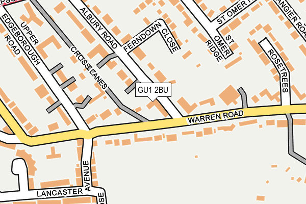 GU1 2BU map - OS OpenMap – Local (Ordnance Survey)
