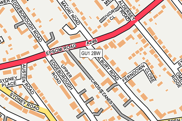 GU1 2BW map - OS OpenMap – Local (Ordnance Survey)