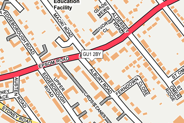 GU1 2BY map - OS OpenMap – Local (Ordnance Survey)