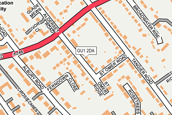 GU1 2DA map - OS OpenMap – Local (Ordnance Survey)