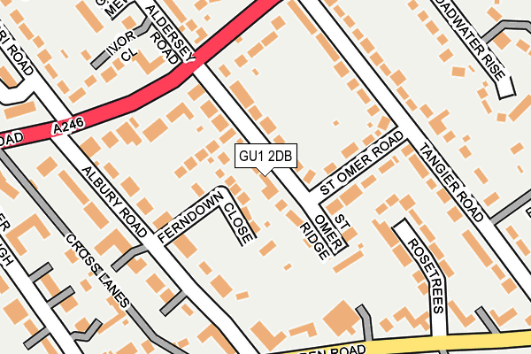 GU1 2DB map - OS OpenMap – Local (Ordnance Survey)