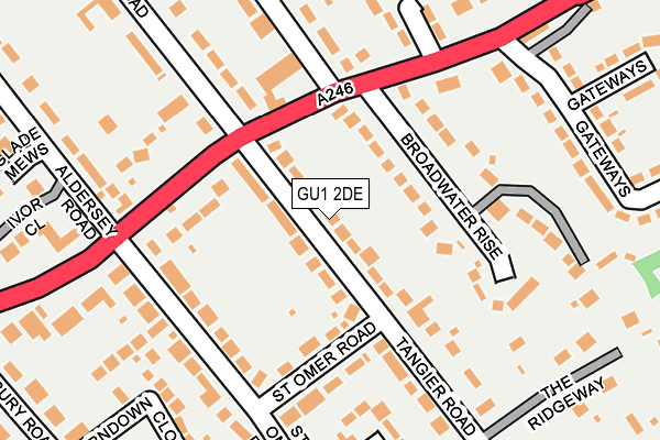 GU1 2DE map - OS OpenMap – Local (Ordnance Survey)
