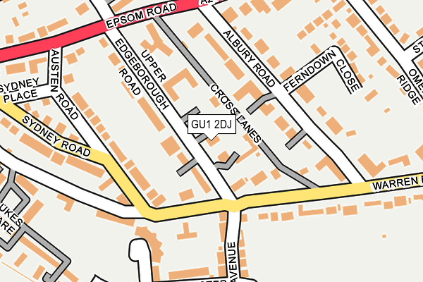 GU1 2DJ map - OS OpenMap – Local (Ordnance Survey)