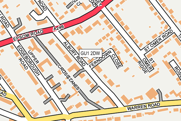 GU1 2DW map - OS OpenMap – Local (Ordnance Survey)