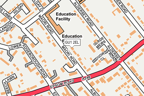 GU1 2EL map - OS OpenMap – Local (Ordnance Survey)