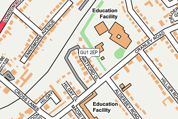 GU1 2EP map - OS OpenMap – Local (Ordnance Survey)