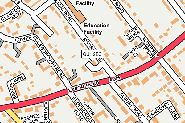GU1 2EQ map - OS OpenMap – Local (Ordnance Survey)