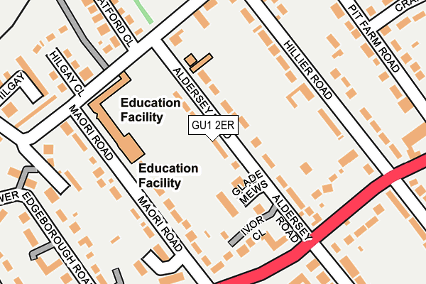 GU1 2ER map - OS OpenMap – Local (Ordnance Survey)