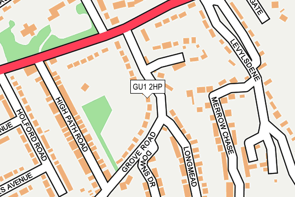 GU1 2HP map - OS OpenMap – Local (Ordnance Survey)