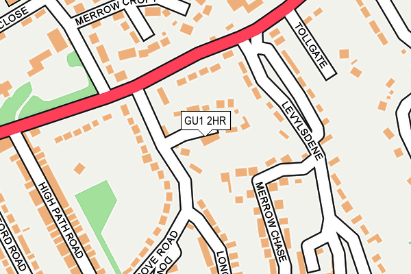 GU1 2HR map - OS OpenMap – Local (Ordnance Survey)
