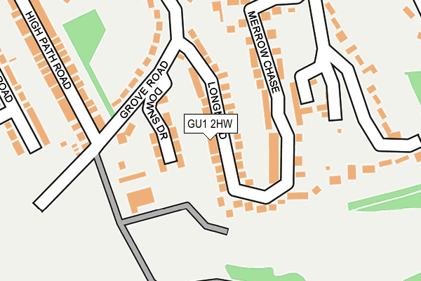 GU1 2HW map - OS OpenMap – Local (Ordnance Survey)