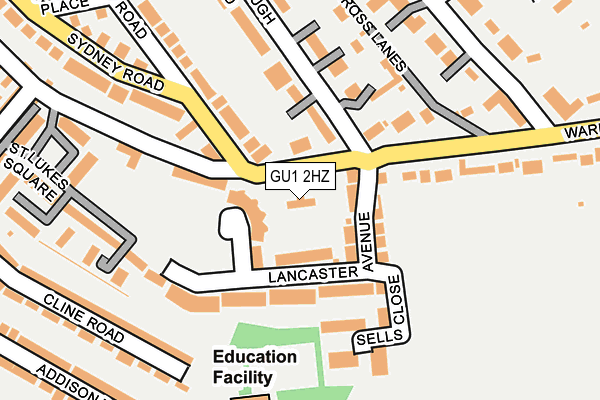 GU1 2HZ map - OS OpenMap – Local (Ordnance Survey)