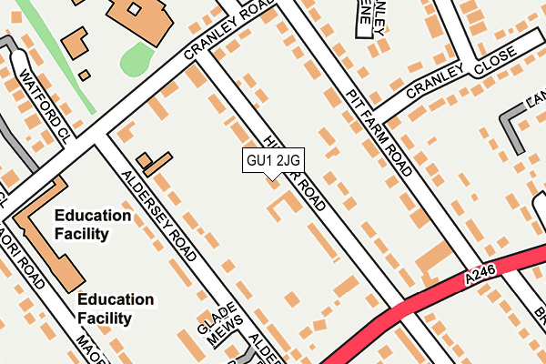 GU1 2JG map - OS OpenMap – Local (Ordnance Survey)