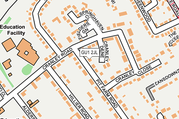 GU1 2JL map - OS OpenMap – Local (Ordnance Survey)