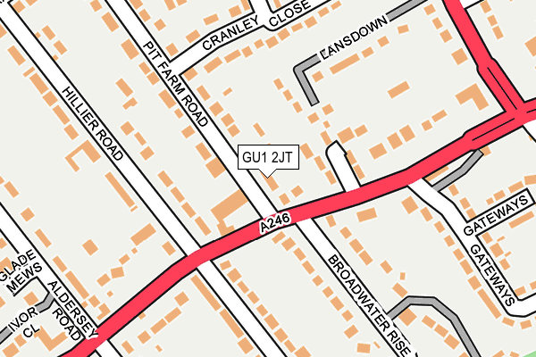 GU1 2JT map - OS OpenMap – Local (Ordnance Survey)