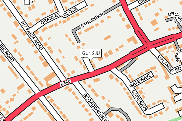 GU1 2JU map - OS OpenMap – Local (Ordnance Survey)