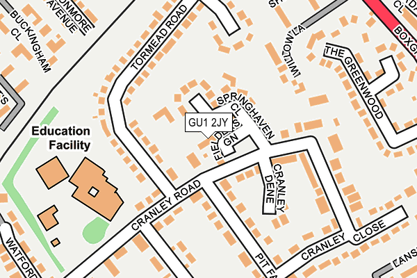 GU1 2JY map - OS OpenMap – Local (Ordnance Survey)