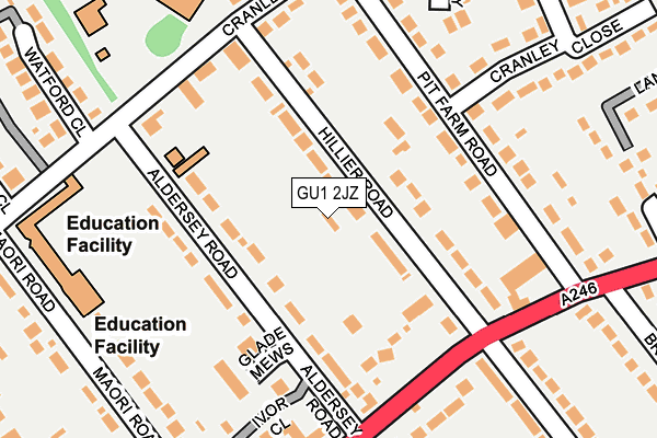 GU1 2JZ map - OS OpenMap – Local (Ordnance Survey)