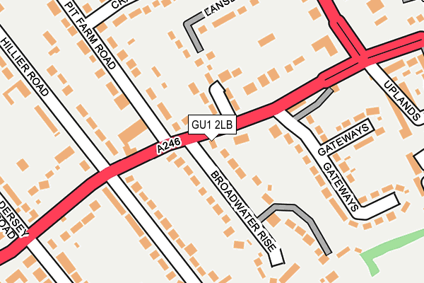 GU1 2LB map - OS OpenMap – Local (Ordnance Survey)