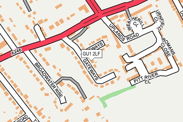 GU1 2LF map - OS OpenMap – Local (Ordnance Survey)