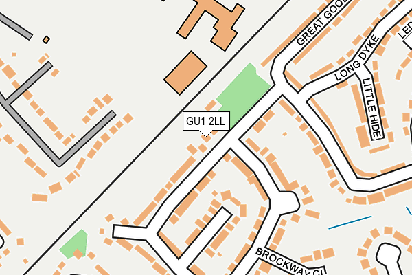 GU1 2LL map - OS OpenMap – Local (Ordnance Survey)