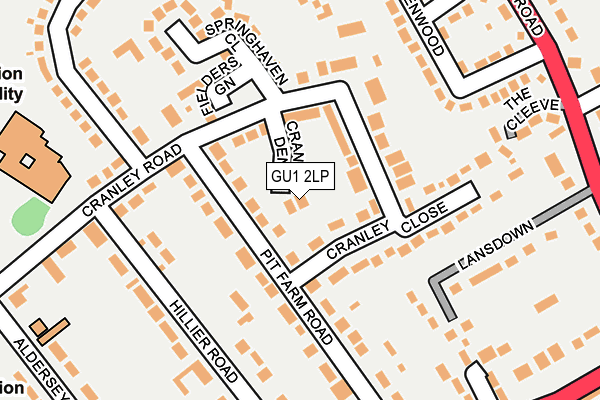 GU1 2LP map - OS OpenMap – Local (Ordnance Survey)