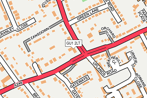 GU1 2LT map - OS OpenMap – Local (Ordnance Survey)