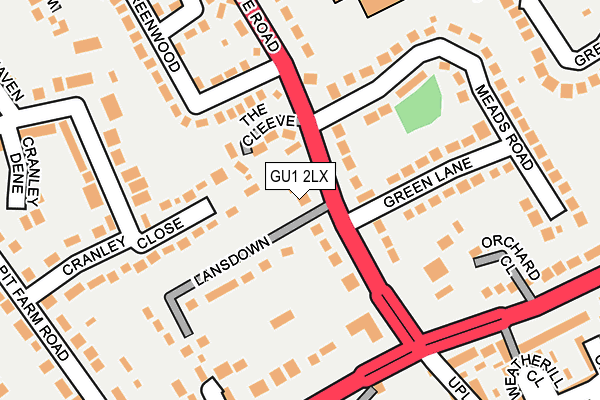 GU1 2LX map - OS OpenMap – Local (Ordnance Survey)