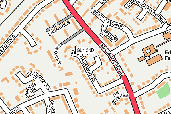 GU1 2ND map - OS OpenMap – Local (Ordnance Survey)