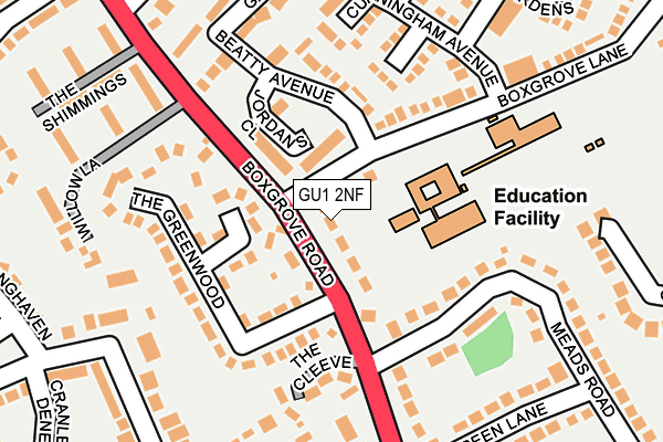 GU1 2NF map - OS OpenMap – Local (Ordnance Survey)