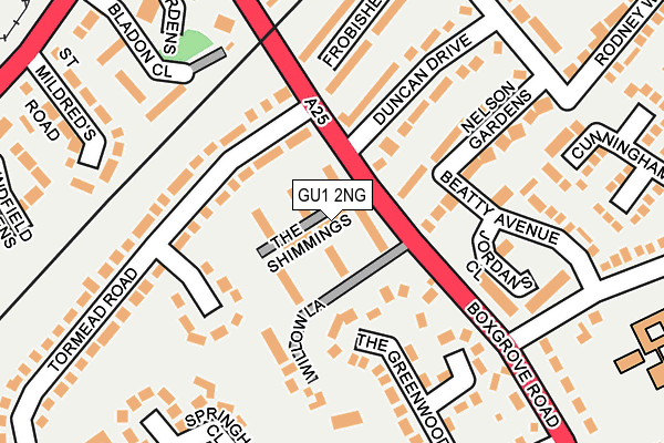 GU1 2NG map - OS OpenMap – Local (Ordnance Survey)