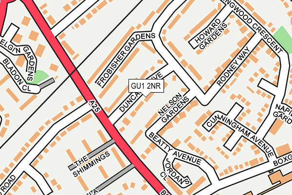 GU1 2NR map - OS OpenMap – Local (Ordnance Survey)