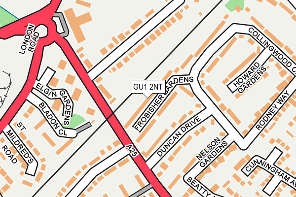 GU1 2NT map - OS OpenMap – Local (Ordnance Survey)
