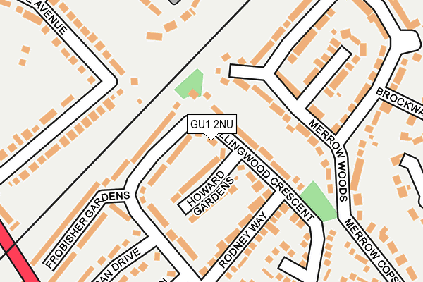 GU1 2NU map - OS OpenMap – Local (Ordnance Survey)
