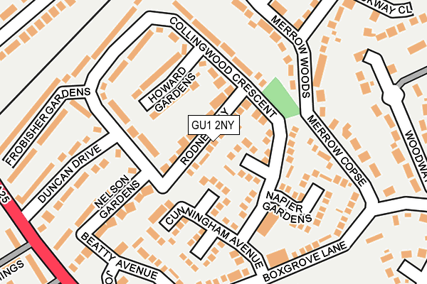 GU1 2NY map - OS OpenMap – Local (Ordnance Survey)