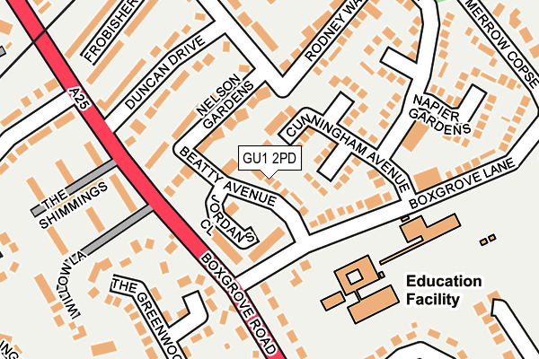 GU1 2PD map - OS OpenMap – Local (Ordnance Survey)