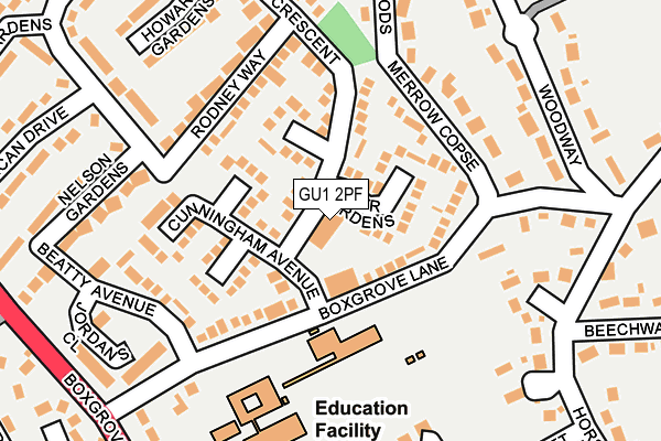 GU1 2PF map - OS OpenMap – Local (Ordnance Survey)