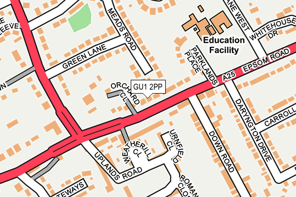 GU1 2PP map - OS OpenMap – Local (Ordnance Survey)