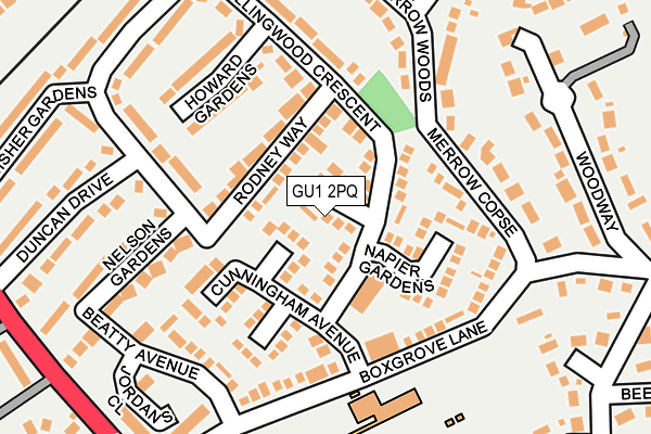 GU1 2PQ map - OS OpenMap – Local (Ordnance Survey)