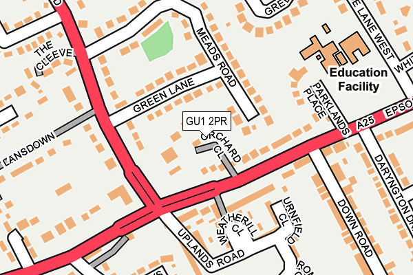 GU1 2PR map - OS OpenMap – Local (Ordnance Survey)