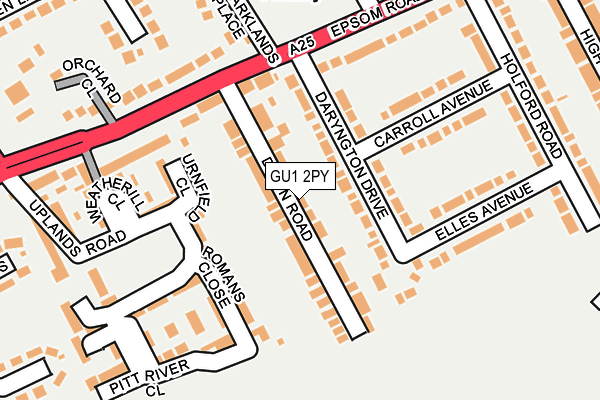 GU1 2PY map - OS OpenMap – Local (Ordnance Survey)